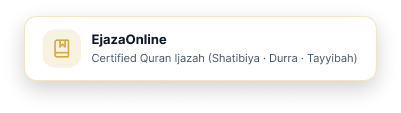 EjazaOnline · Certified Quran Ijazah